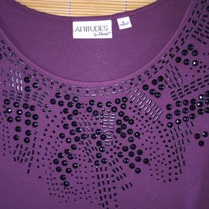 Attitudes by Renee Tops - Rhinestone top L Attitudes by Renee Tops - Rhinestone top L
